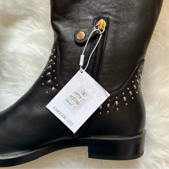 ❌SOLD ❌New! Rare GEOX Studded Leather Knee High Boots - Picture 11 of 15